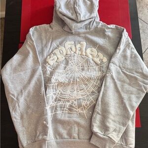 Gray Spider Web Men's Hoodie